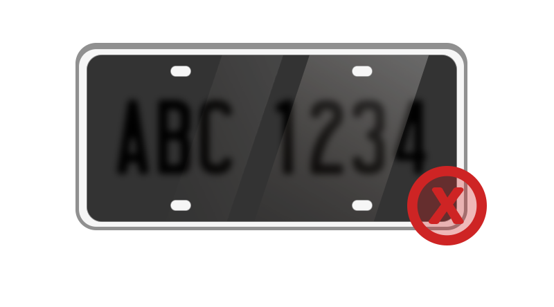 license plate with cover