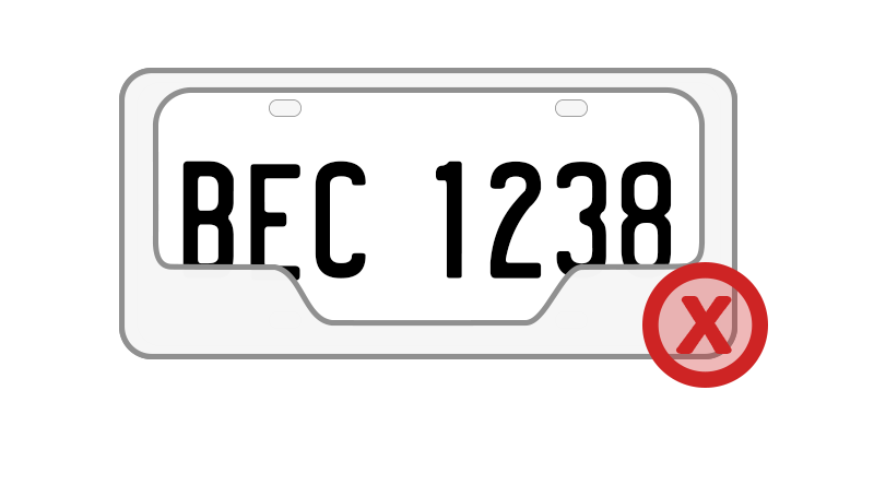 license plate with frame