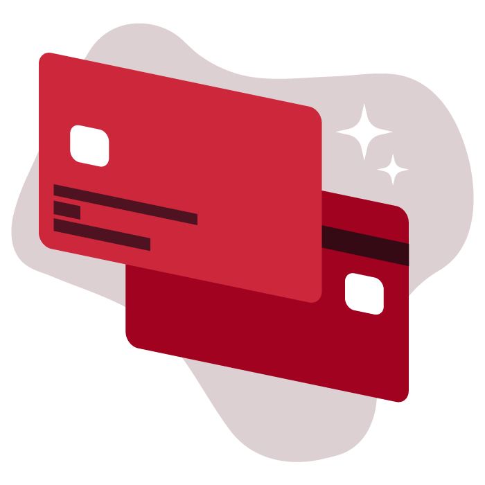 graphic design of red credit cards
