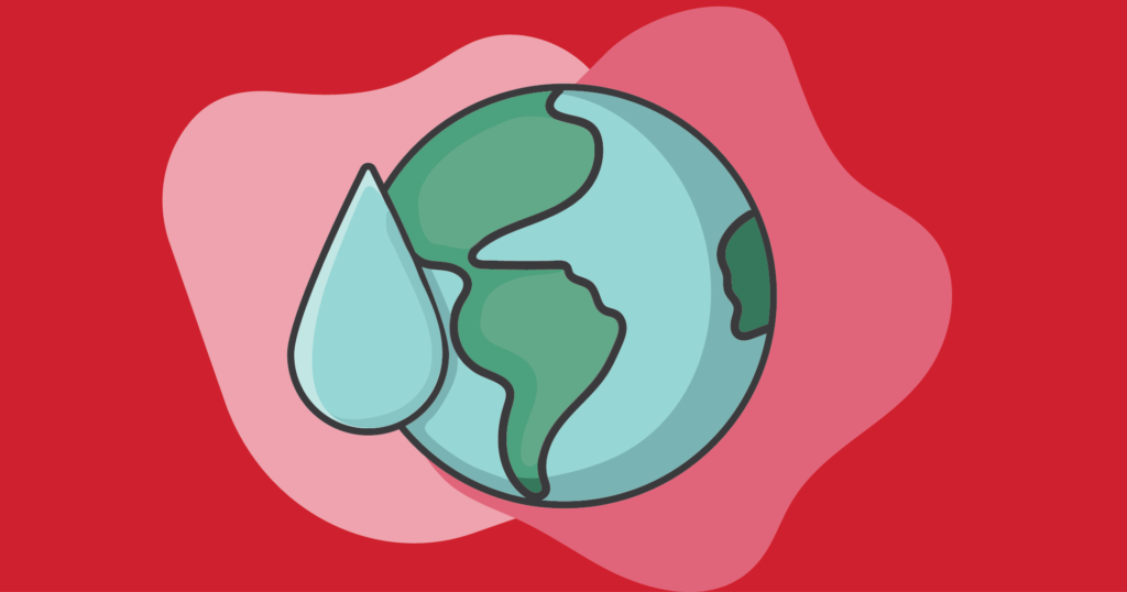 a sustainable car wash cartoon earth with water droplet